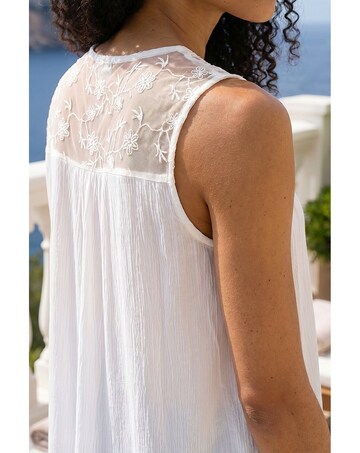 Roman Cotton Lace Yoke Vest