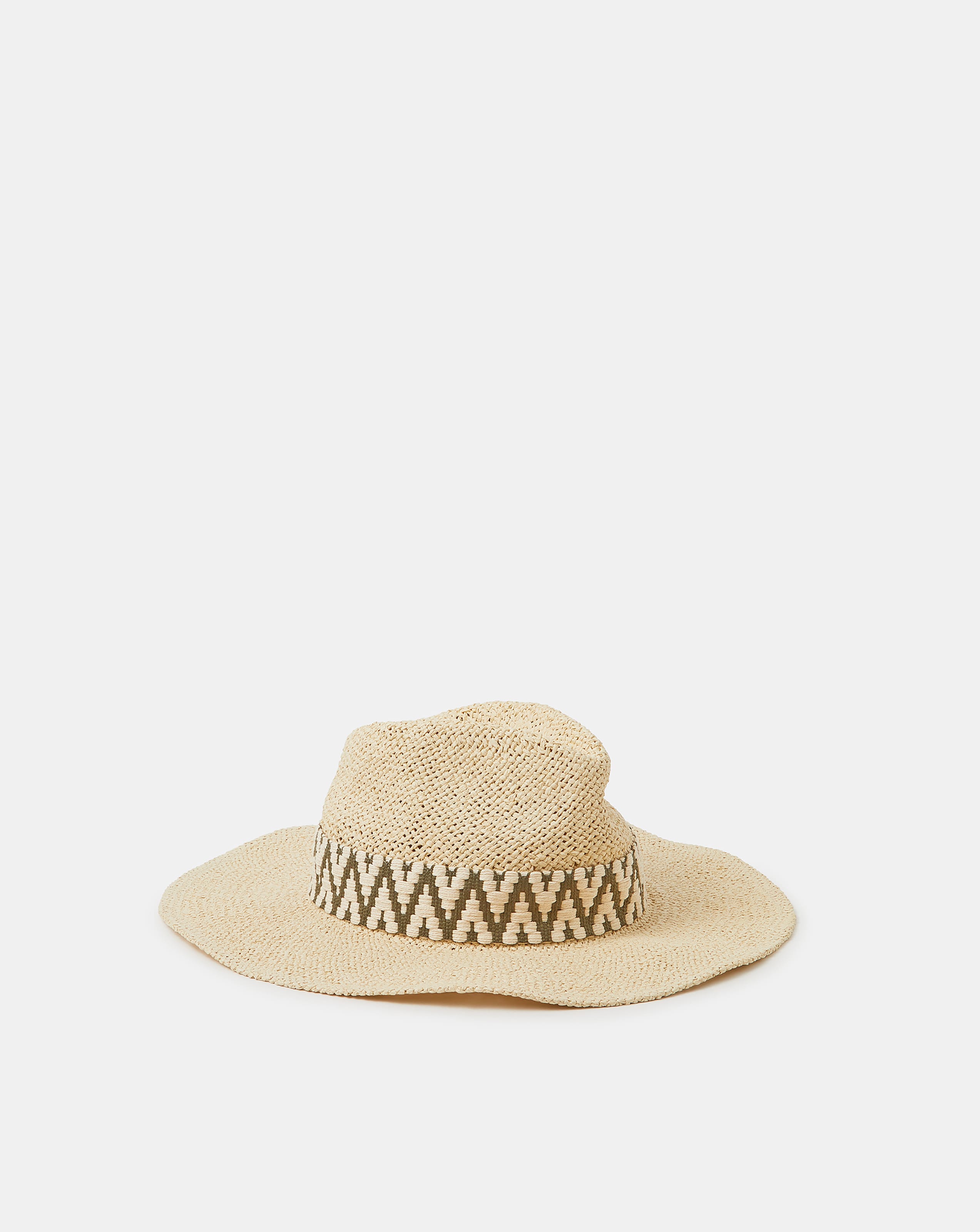 New In - Accessorize Chevron Straw Fedora Hat