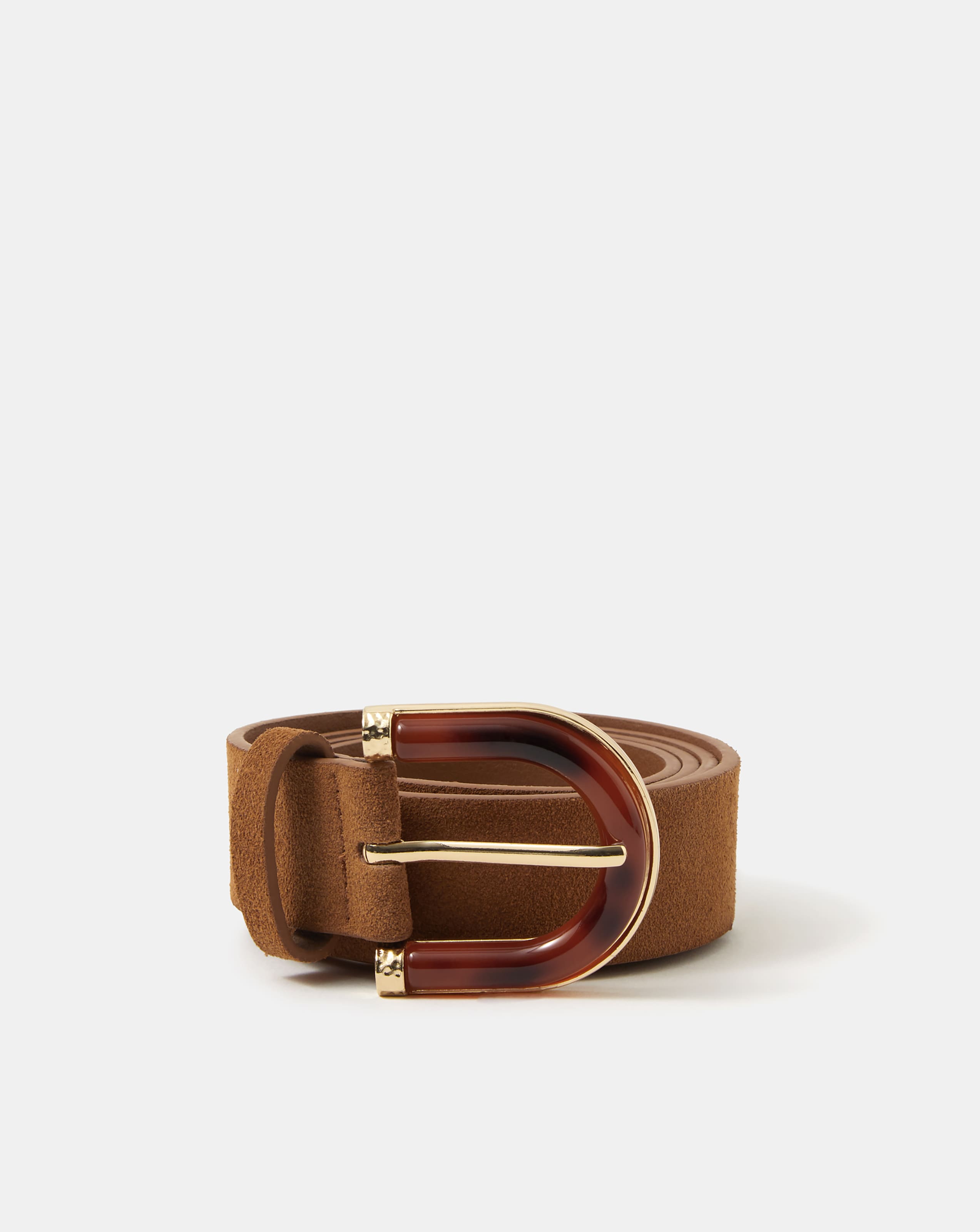 New In - Accessorize Resin Buckle Suede Belt