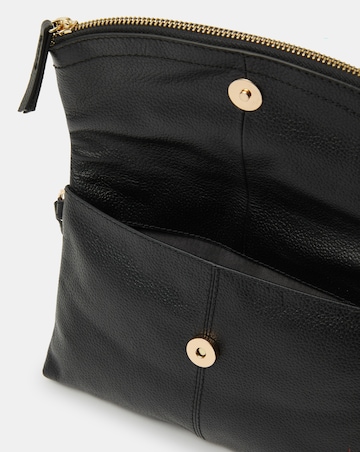 Accessorize Curved Leather Wristlet Bag