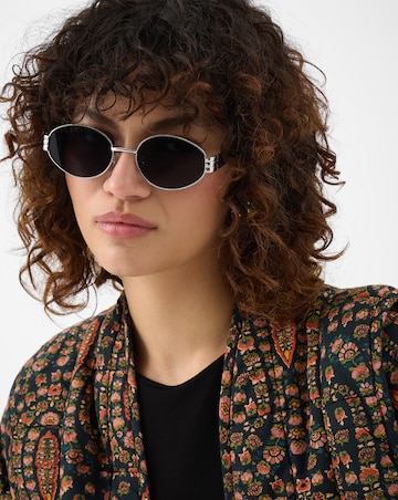 Accessorize Metal Oval Sunglasses