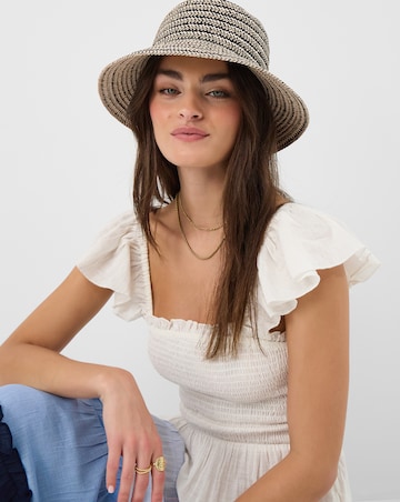 Accessorize Mono Straw Bucket Hat