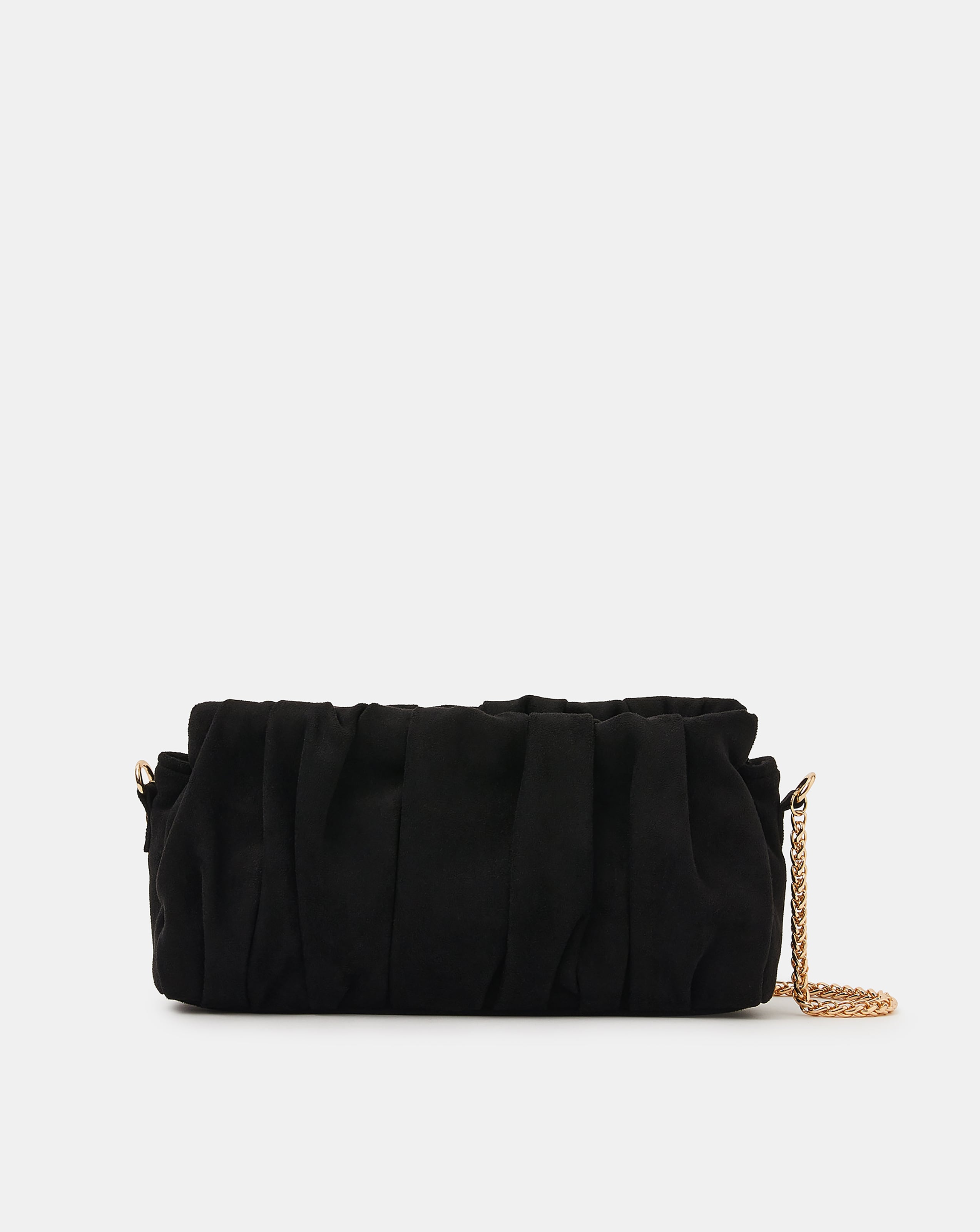 New In - Accessorize Ruched Faux Suede Clutch Bag