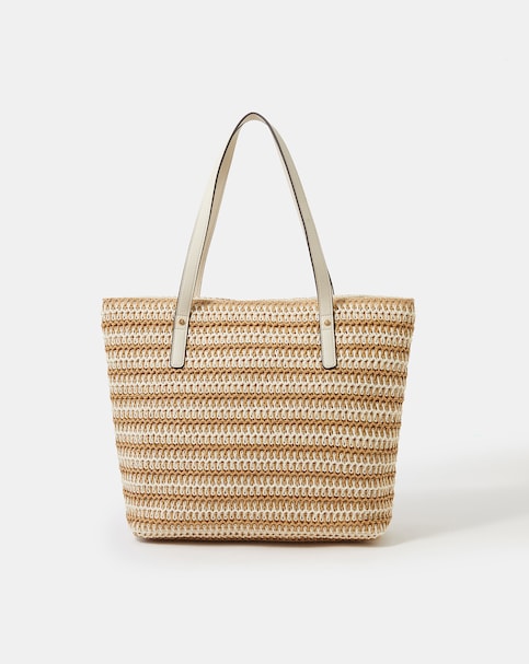 Accessorize Stripe Raffia Shoulder Bag