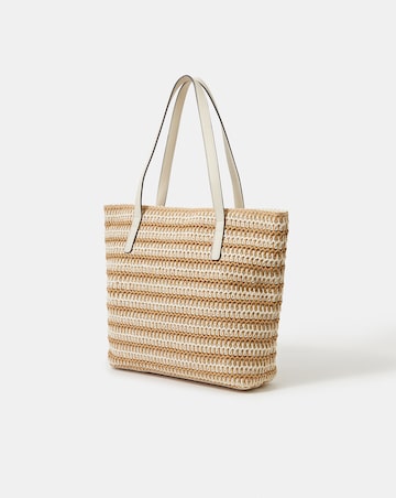 Accessorize Stripe Raffia Shoulder Bag