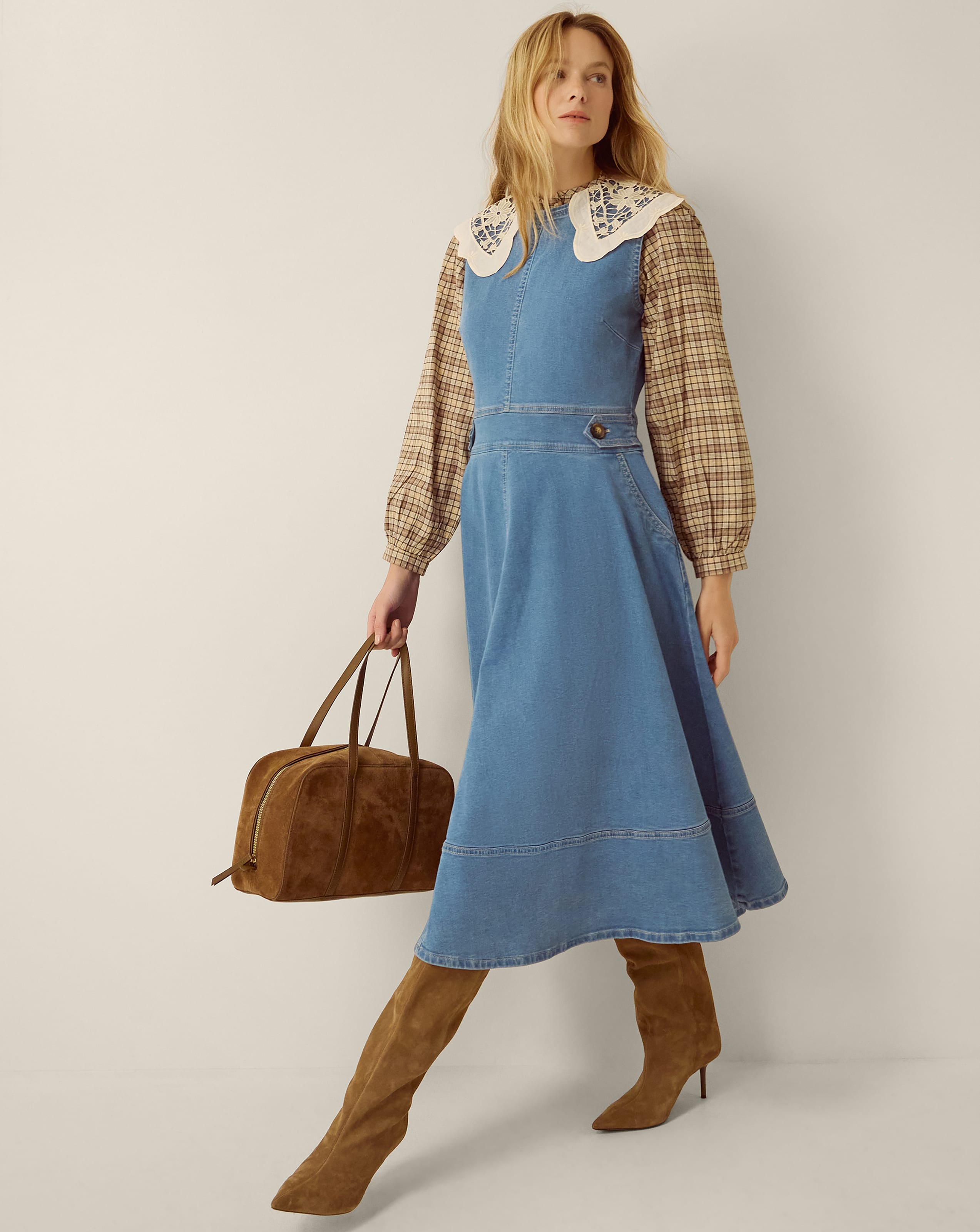 New In - Monsoon Ella Sleeveless Denim Midi Dress