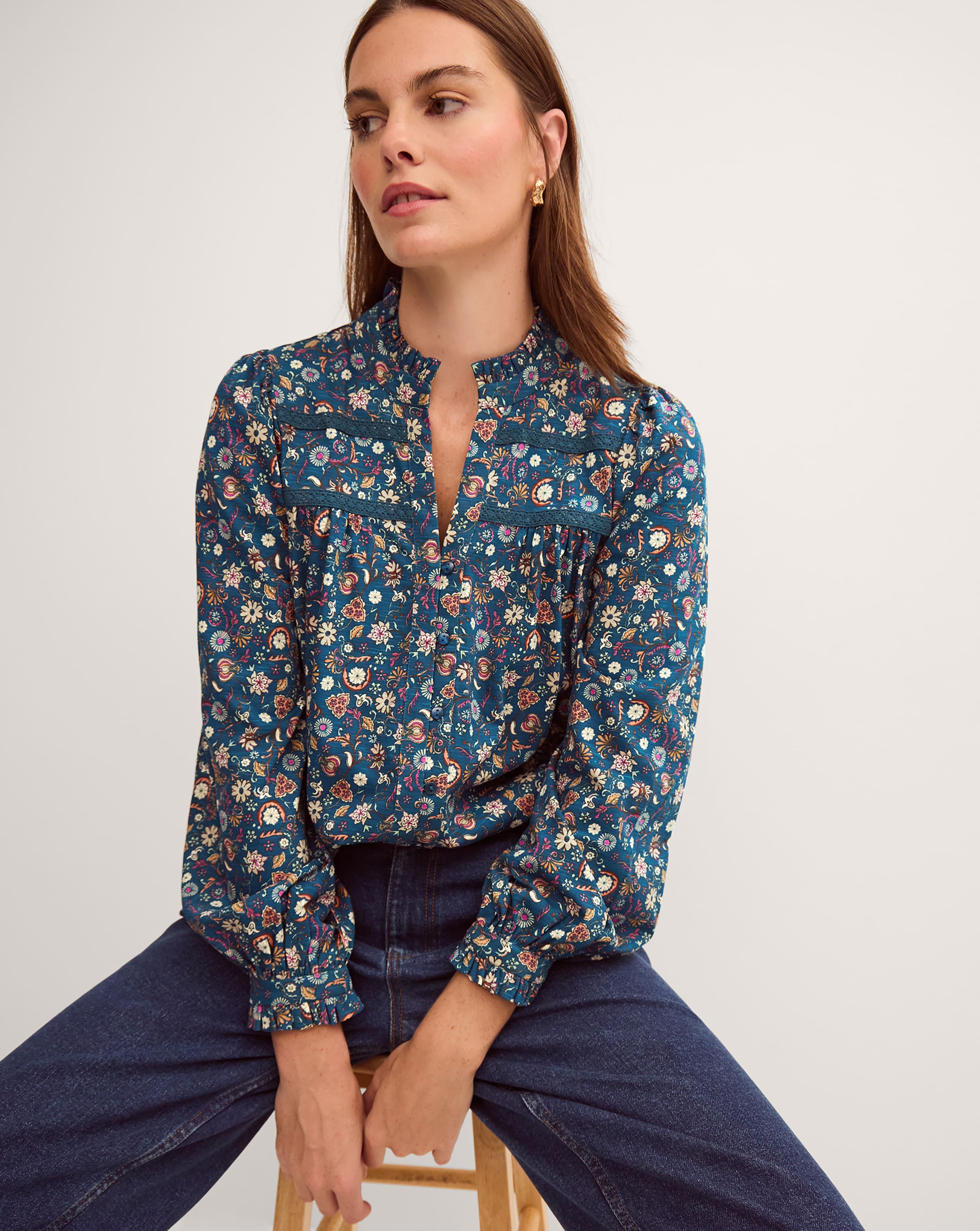 New In - Monsoon Francine Floral Jersey Blouse