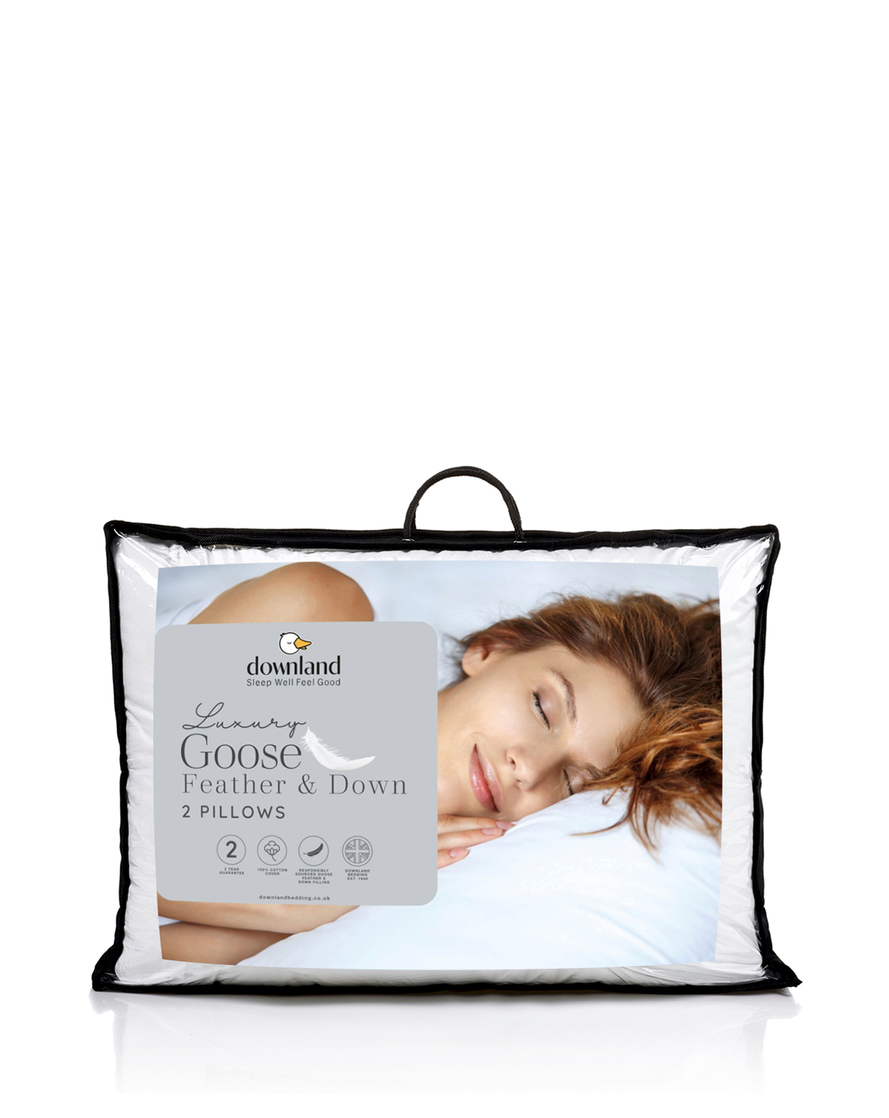 Goose Feather & Down Pack of 2 Pillows