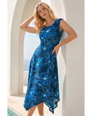Roman Floral Print Stretch Maxi Dress