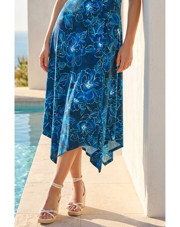 Roman Floral Print Stretch Maxi Dress