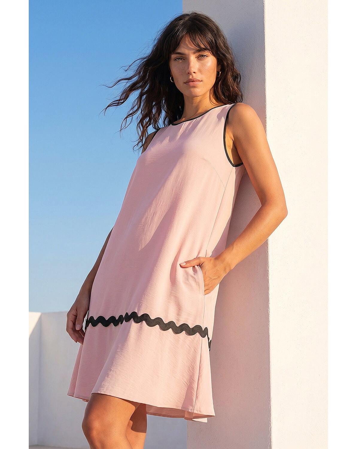 New In - Roman Ric Rac Trim Swing Dress