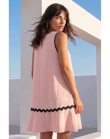 Roman Ric Rac Trim Swing Dress