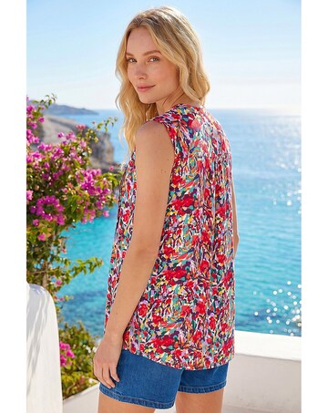 Roman Floral Pintuck Shirt