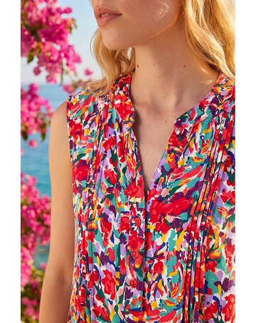 Roman Floral Pintuck Shirt