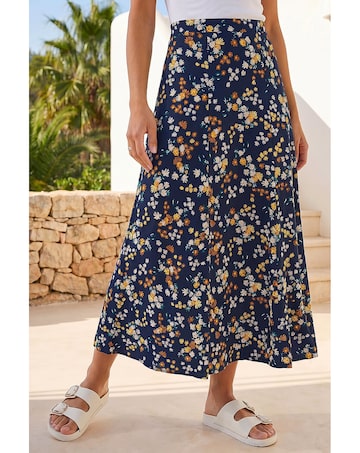 Roman Ditsy Floral Elastic Waist Skirt