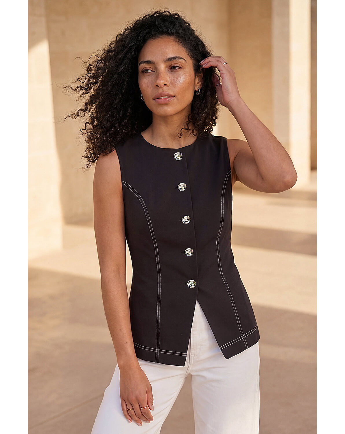 New In - Roman Contrast Stitch Waistcoat