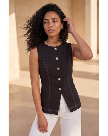 Roman Contrast Stitch Waistcoat