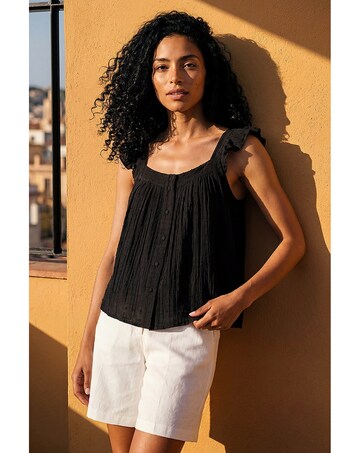 Roman Textured Frill Sleeve Cami Top
