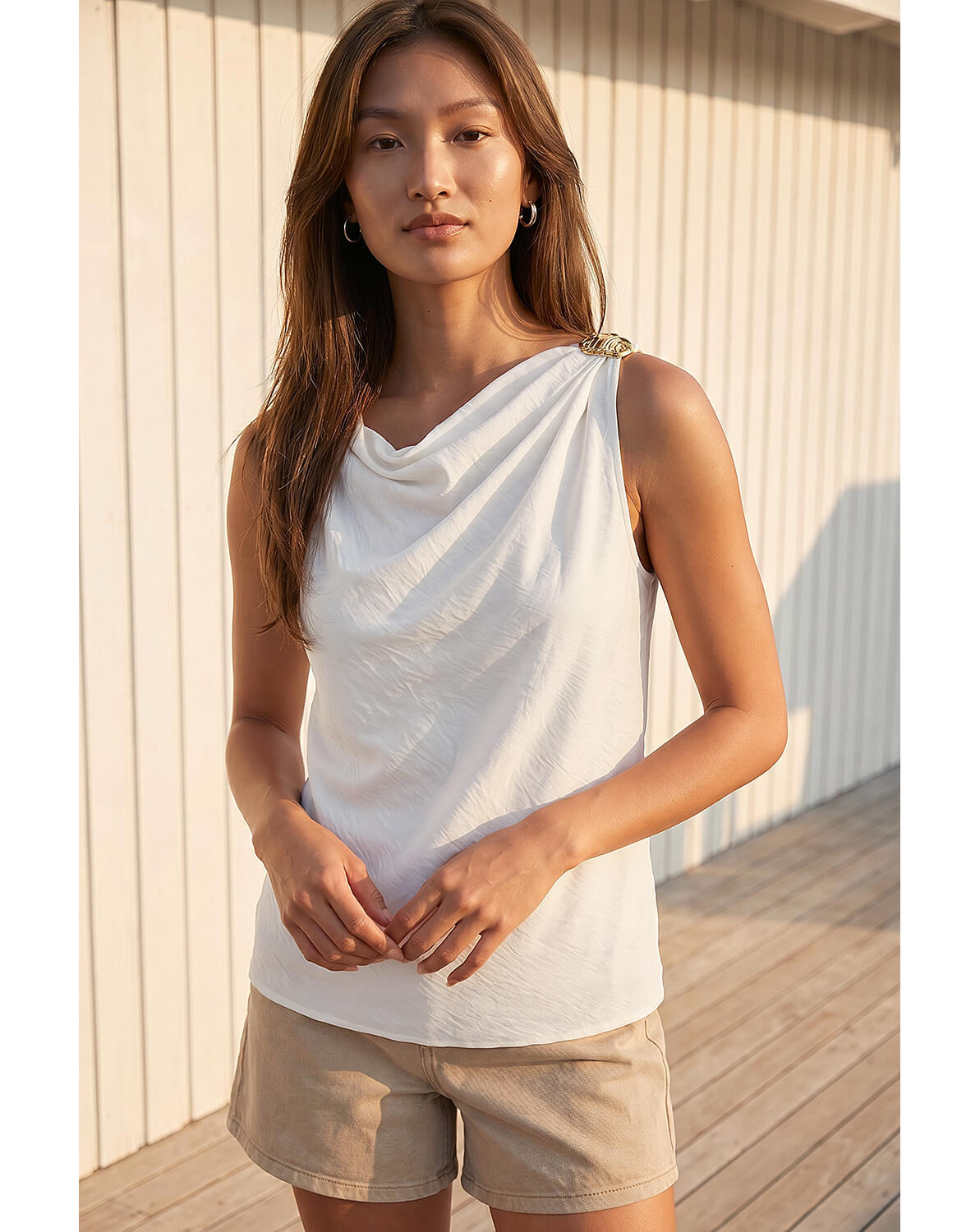 New In - Roman Hardware Trim Drape Top