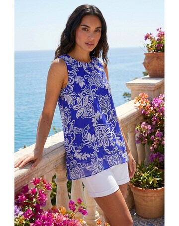 Roman Floral Sequin Vest Top