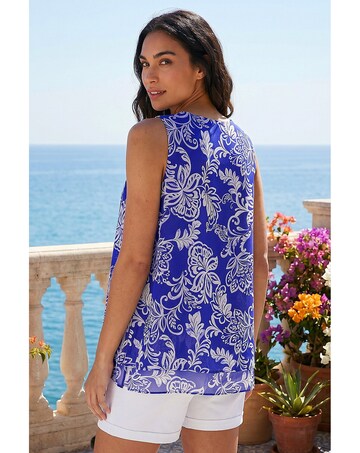 Roman Floral Sequin Vest Top