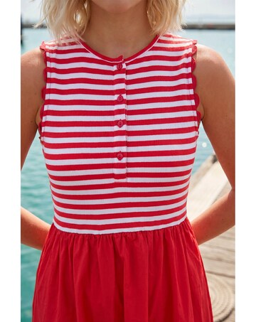 Roman Petite Stripe Ribbed Midi Dress