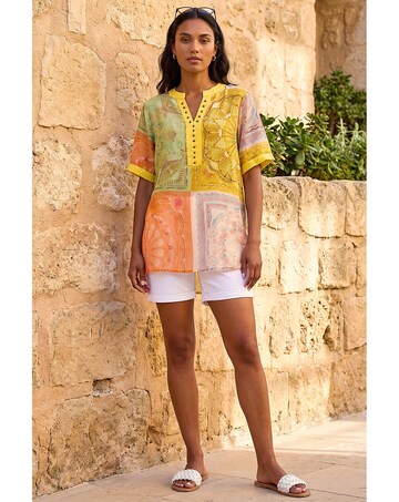 Roman Patchwork Print Top
