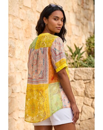 Roman Patchwork Print Top
