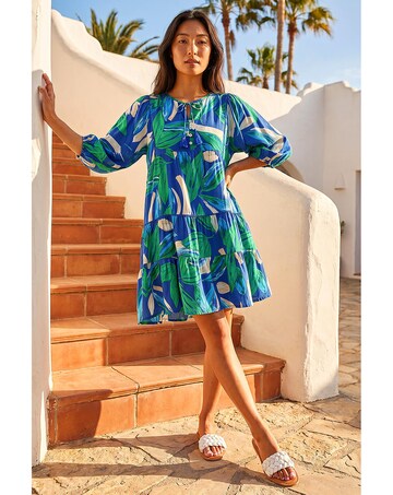 Roman Petite Tiered Tie Front Dress