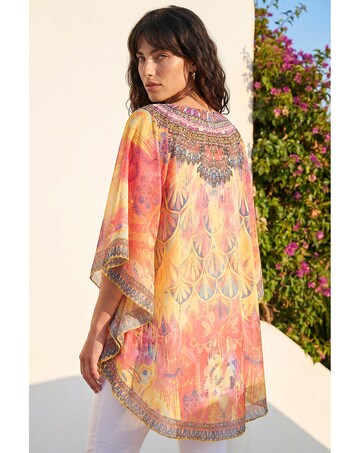 Roman Abstract Embellished Overlay Top