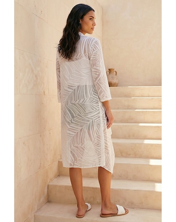 Roman Mesh Burnout Longline Kimono