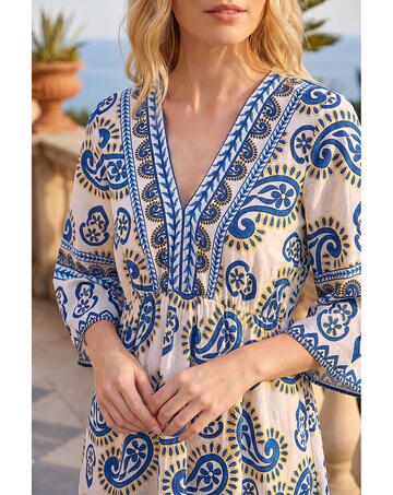 Roman Paisley Border Midi Dress