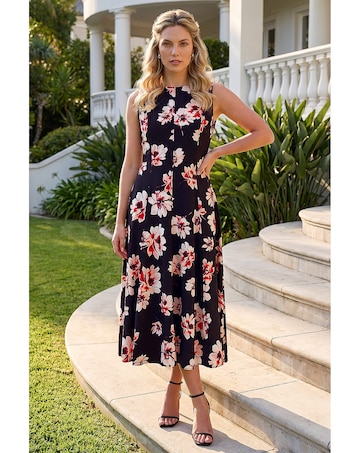 Roman Floral Panel Midi Dress