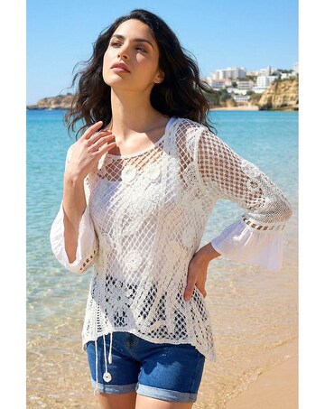 Roman Dusk Floral Crochet Top