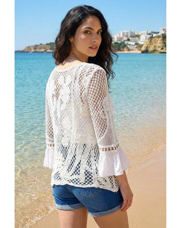 Roman Dusk Floral Crochet Top