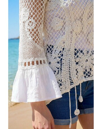 Roman Dusk Floral Crochet Top