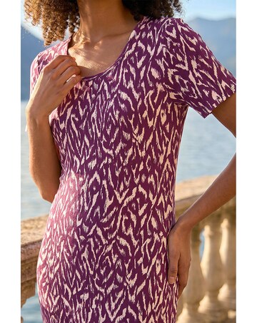 Roman Dusk Abstract Stretch Midi Dress