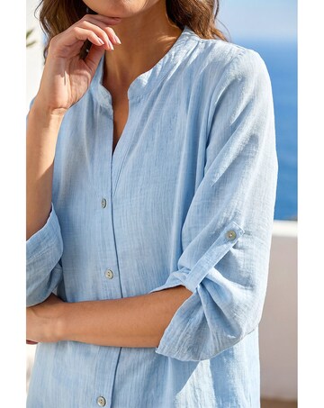 Roman Petite Chambray Buttoned Overshirt