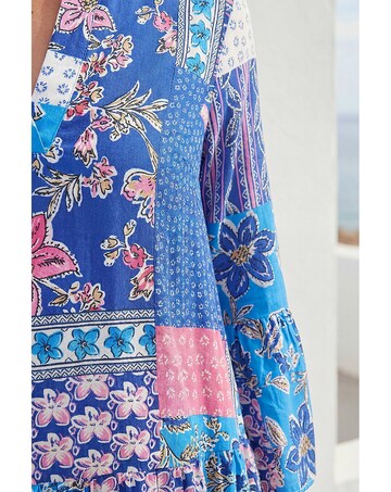 Roman Patchwork Print Swing Dress