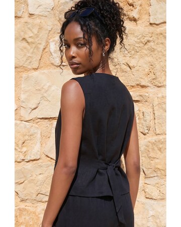 Roman Linen Button Through Waistcoat