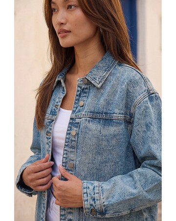 Roman Denim Button Front Pocket Jacket