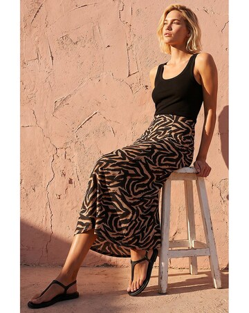 Roman Abstract Animal Print A-Line Skirt