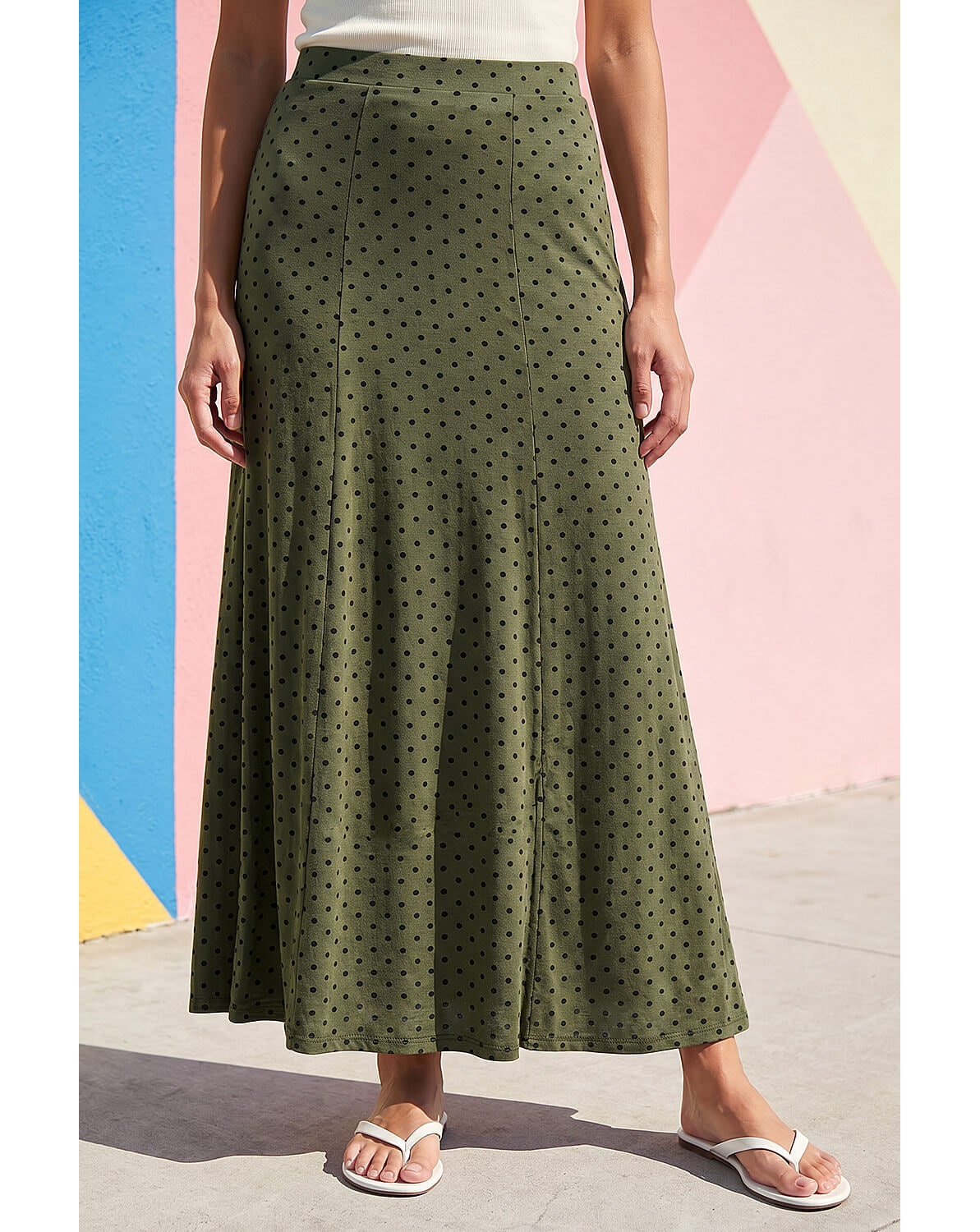 New In - Roman Polka Dot Midi Skirt