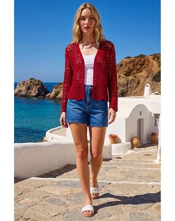 Roman Crochet Edge To Edge Cardigan