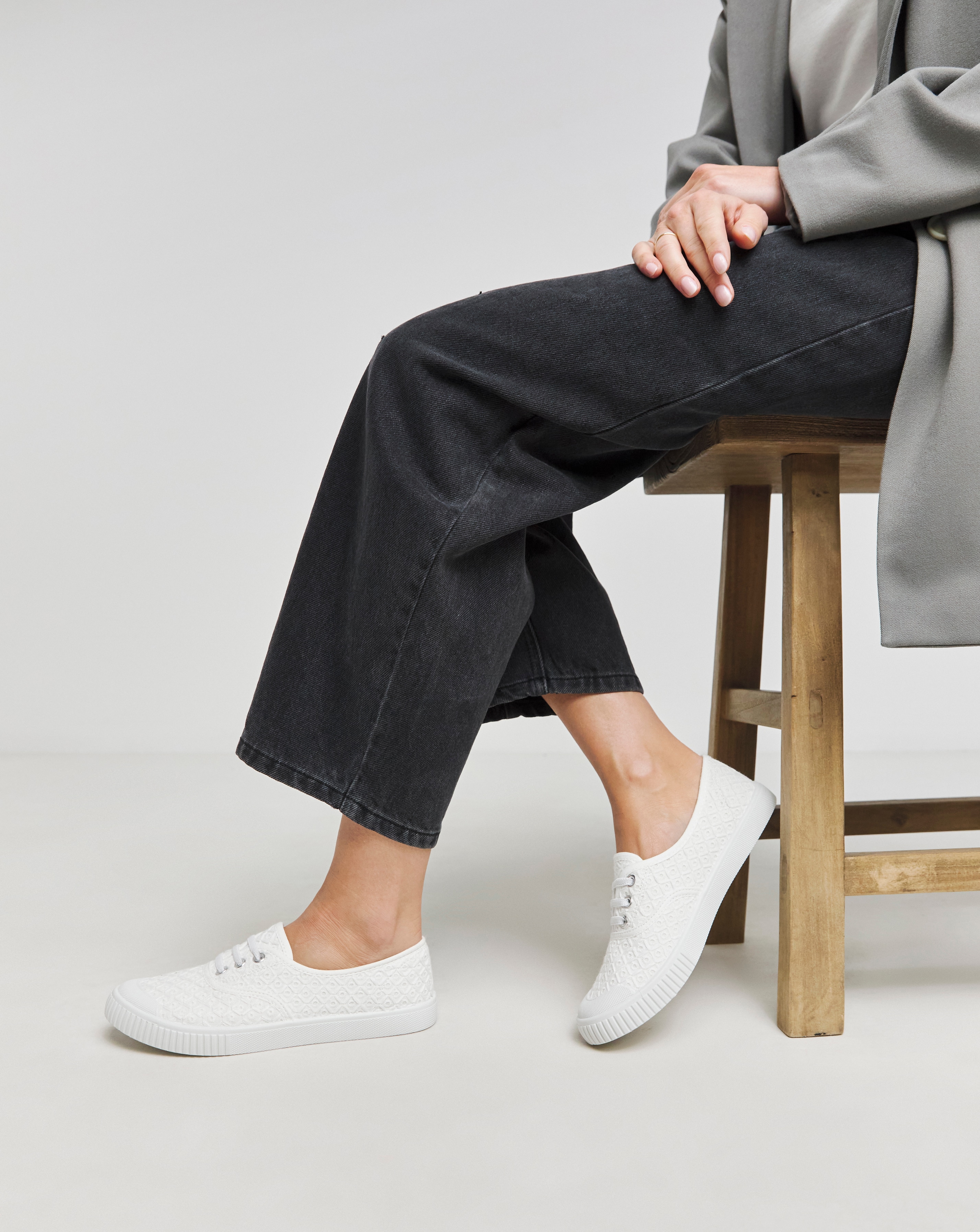 Lace Up Plimsole Wide Fit