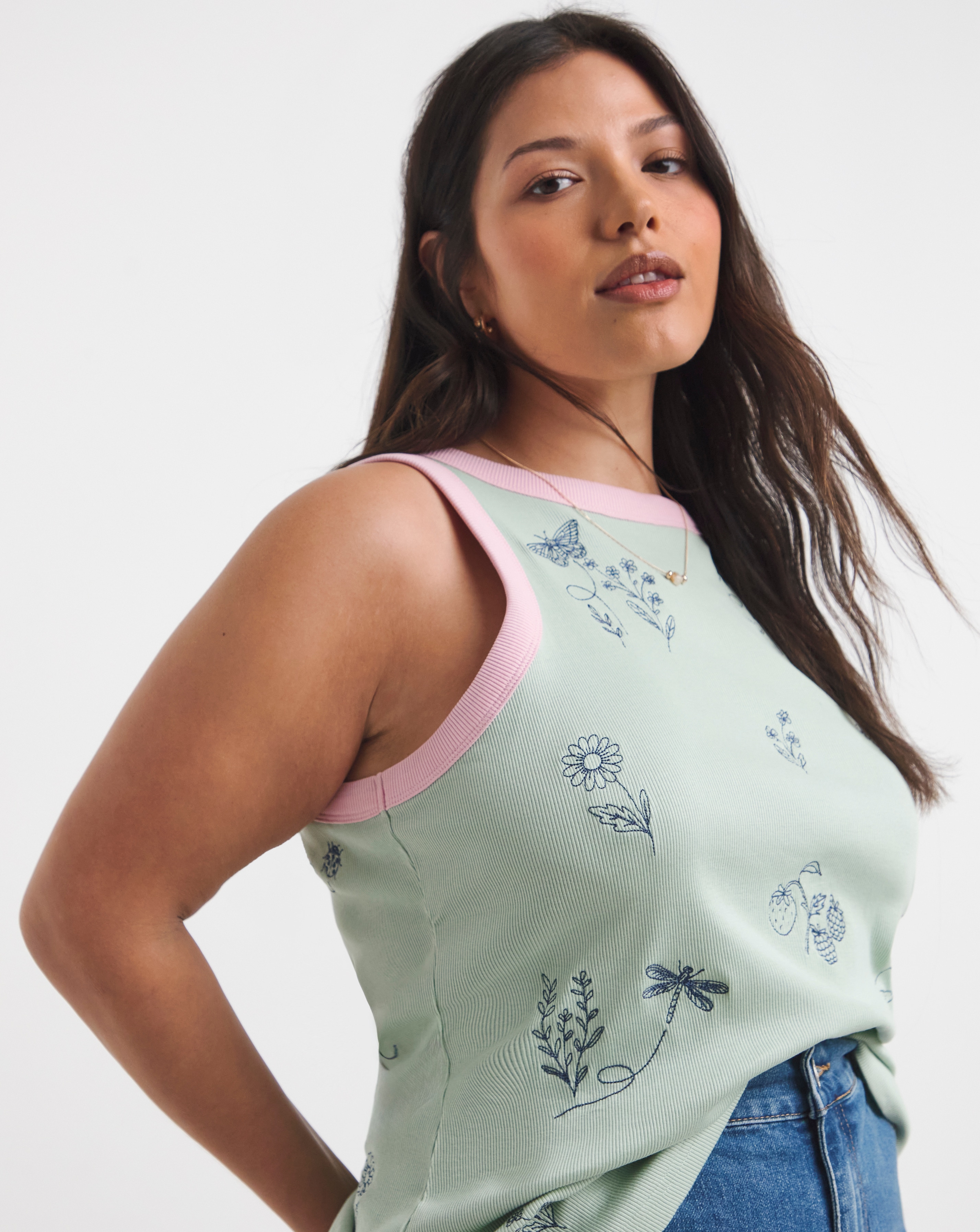 English Garden Embroidered Tank