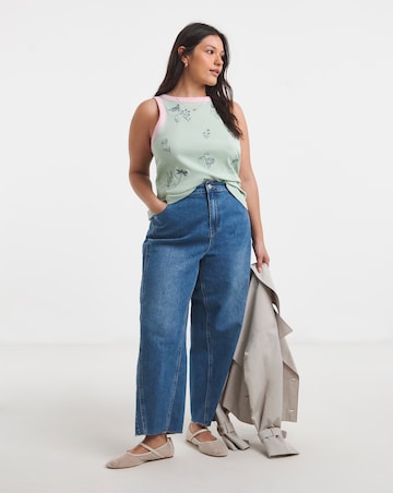 Green English Garden Embroidered Tank Top