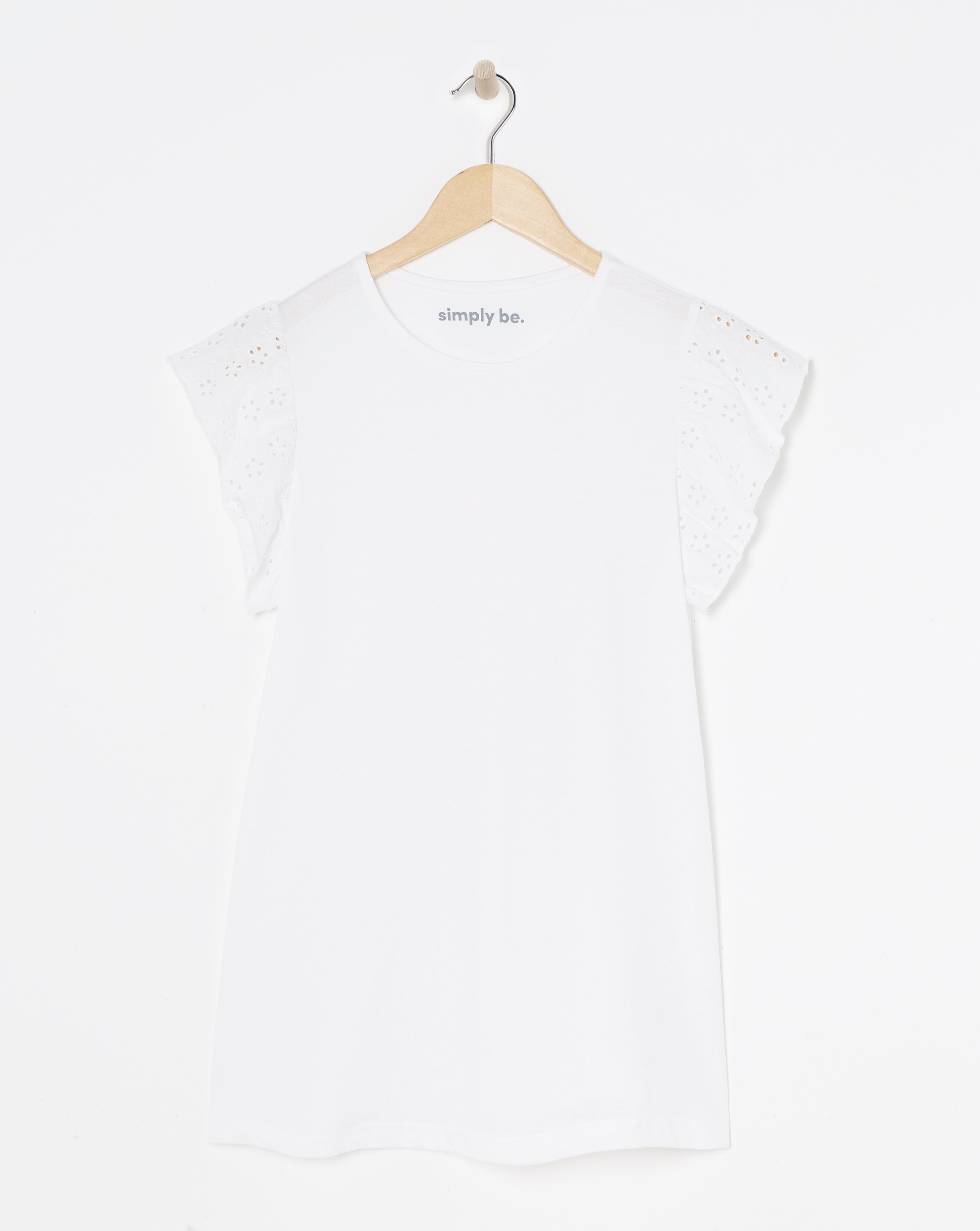 White Jersey Broderie Sleeve Vest