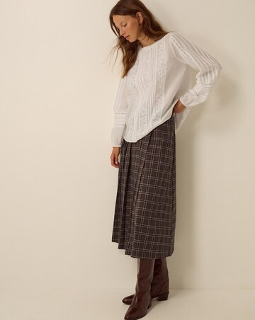 Monsoon Vita Embroidered Pintuck Top