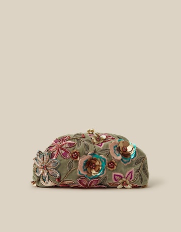 Monsoon Eleni Floral Velvet Clutch Bag